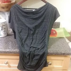 Stretchy Grey rouching sz Lg butterfly top